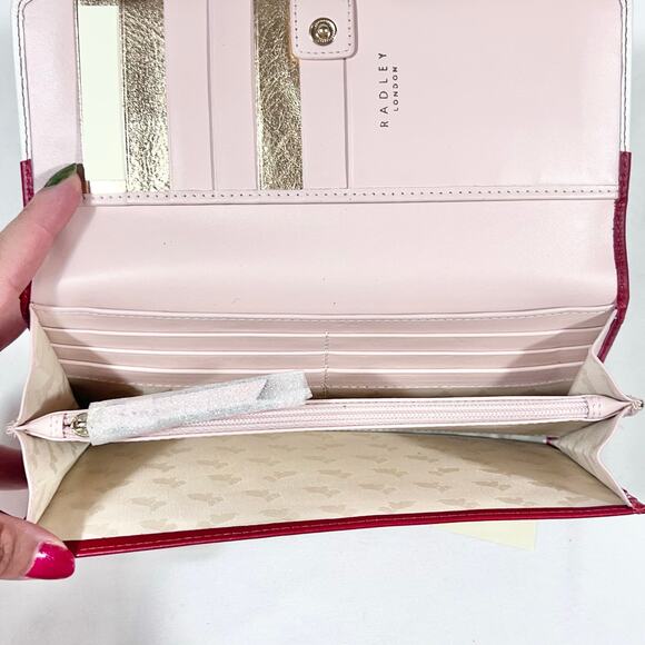 Radley London Hole Lotta Fun Wallet Large White Red Leather Flap New - Picture 6 of 12